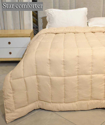 ANU INTERNATIONAL Solid Single Comforter for  Mild Winter(Microfiber, Cream)