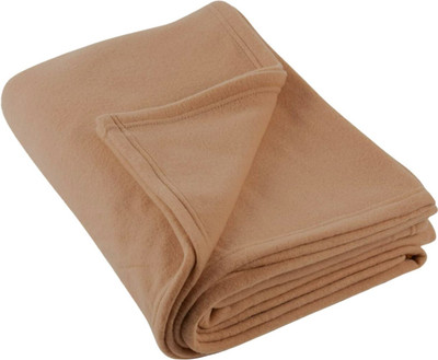 Neekshaa Solid Single Fleece Blanket for  Heavy Winter(Polyester, Camel)