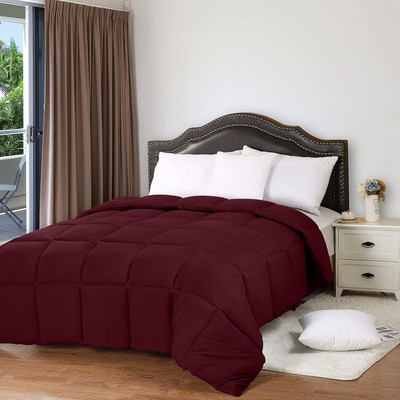 Texlux Solid Double Comforter for  Heavy Winter(Cotton, Maroon)