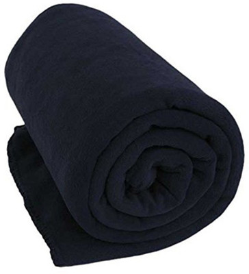 VORDVIGO Solid Single Fleece Blanket for  Heavy Winter(Polyester, Blue)