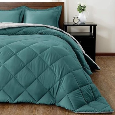 HS DESIGNING DREAMS Solid Double AC Blanket for  Heavy Winter(Cotton, Teal, Grey)