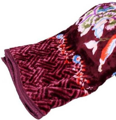 SIMAM Floral Single Mink Blanket for  Mild Winter(Microfiber, Multicolor 16215)