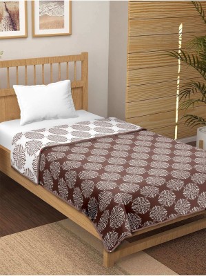 SoftTouchy Solid, Printed Double Dohar for  Mild Winter(Cotton, White Brown)