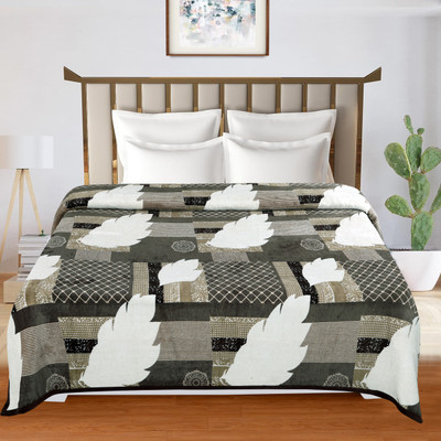 OSONICTEXTILE Printed Double AC Blanket for  Heavy Winter(Woollen Blend, Brown)