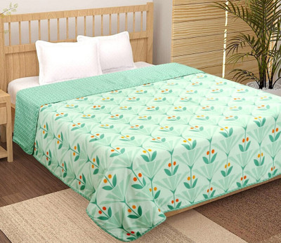 VAS COLLECTIONS Floral King Dohar for  Heavy Winter(Cotton, Green)