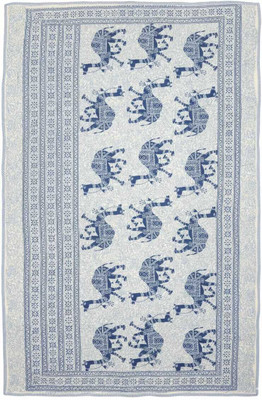 VvistaraComfort Printed Single Dohar for  Mild Winter(Cotton, white blue)