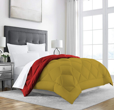 Texlux Solid Single Comforter for  Heavy Winter(Polyester, Red : Olive)