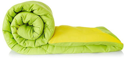 Comfowell Solid Single Comforter for  Mild Winter(Poly Cotton, Parrot Green & Yellow)