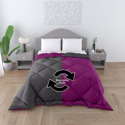 Barbarik Solid Double Comforter for  Heavy Winter(Microfiber, purple grey)