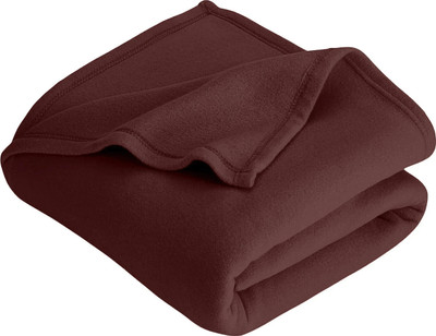HOMIEE Solid Double Fleece Blanket for  Heavy Winter(Polyester, Brown)