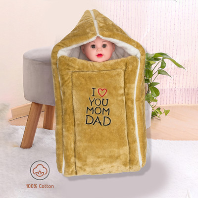SIDLY PIDLY Solid Single Baby Sleep Sack for  AC Room(Fur, CAMEL)
