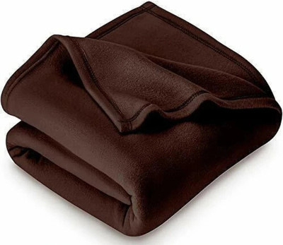 SPANGLE Solid Single Fleece Blanket for  Mild Winter(Microfiber, Coffee)