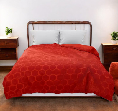 Anadhika Solid Single AC Blanket for  AC Room(Polyester, Red)