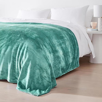 anko Solid Single AC Blanket for  Heavy Winter(Polyester, Green)