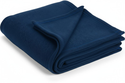 Home Stylish Solid Single Fleece Blanket for  AC Room(Polyester, Blue)