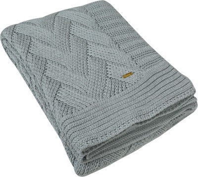 Pomme Solid Double Throw for  Mild Winter(Cotton, Grey Melange)