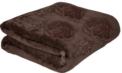 Anadhika Abstract Single Mink Blanket for  AC Room(Woollen Blend, Brown)
