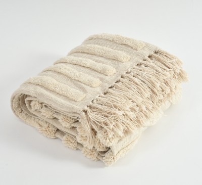 Mansa enterprises Striped Single Throw for  AC Room(Cotton, Natural)