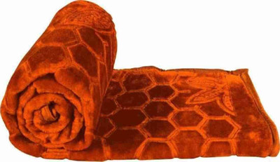 COZYEXPORTS Floral Double Mink Blanket for  Heavy Winter(Microfiber, Golden)