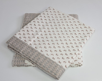 CHANDRAVATI Printed Single Top Sheet for  AC Room(Cotton, Brown)