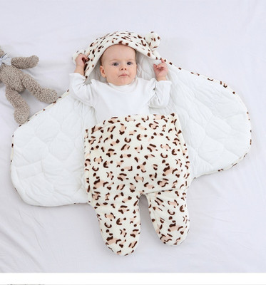 REFFER Solid Single Swaddling Baby Blanket for  Mild Winter(Woollen Blend, Leopard)
