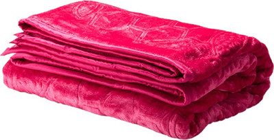 KIXTA Self Design Double Mink Blanket for  Heavy Winter(Microfiber, Pink)