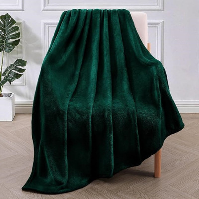 BREVARD Solid Single AC Blanket for  AC Room(Microfiber, Olive Green)
