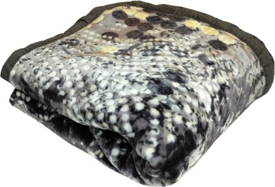 HOMIEE Floral Double Fleece Blanket for  AC Room(Polyester, Purple)