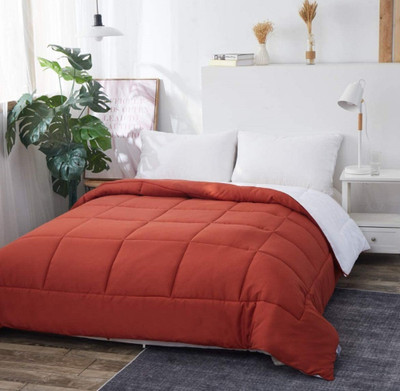 NK Handlooms Checkered Double Comforter for  Heavy Winter(Cotton, Sweet Red, White)