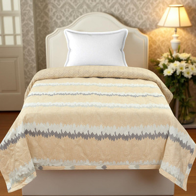 Razzai Solid Single AC Blanket for  AC Room(Microfiber, Light Beige)