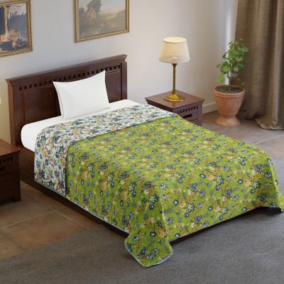 SoftTouchy Printed Single Dohar for  AC Room(Cotton, Light Green)