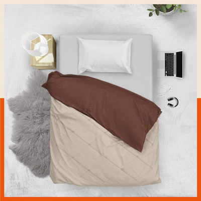 Jinaya's Solid Single Comforter for  Heavy Winter(Cotton, Beige/Brown)