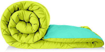 VERNIX Solid Single Comforter for  Mild Winter(Poly Cotton, AquaBlue & OliveGreen)