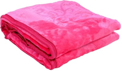 TUNDWAL'S Floral Double Mink Blanket for  Mild Winter(Microfiber, Pink)