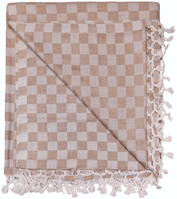 Shishir Checkered Single Comforter for  AC Room(Cotton, Beige)