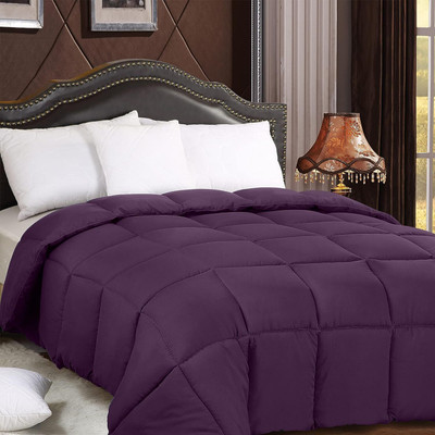 Blue Home Solid Double Comforter for  Heavy Winter(Cotton, Purple)
