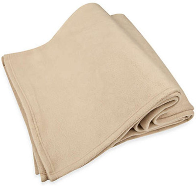 n g products Solid Single Fleece Blanket for  Mild Winter(Polyester, Beige)