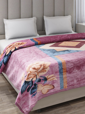 MONTE CARLO Printed Double Mink Blanket for  Mild Winter(Polyester, Multicolor)