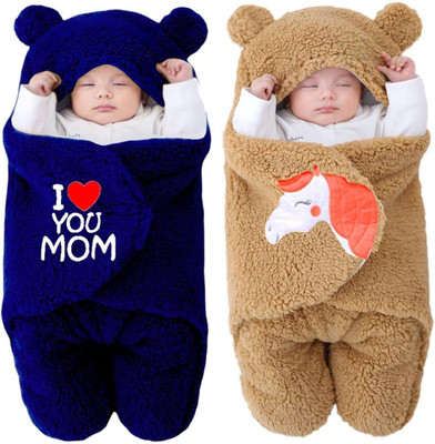 NAMAN Embroidered Single AC Blanket for  AC Room(Fur, Navy&Brown)