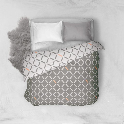 KWALITY DREAMS Geometric Single Comforter for  AC Room(Poly Cotton, Grey1)