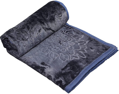 Anadhika Self Design Single Weighted Blanket for  Heavy Winter(Microfiber, Grey)