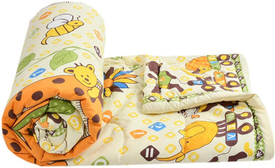 Freshfromloom Printed Double AC Blanket for  AC Room(Microfiber, Ziraffe Yellow)