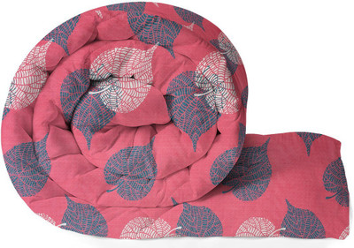 VAS COLLECTIONS Printed Single Comforter for  Heavy Winter(Microfiber, PINK-GREY)