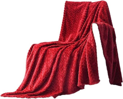 MORADO Geometric Single AC Blanket for  AC Room(Microfiber, Maroon)