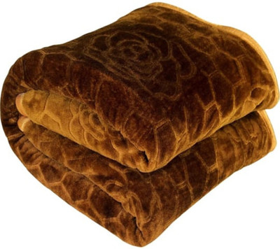 MFI Self Design Double Mink Blanket for  Heavy Winter(Woollen Blend, Single Color)