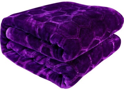 Cosito Floral Single Mink Blanket for  Mild Winter(Woollen Blend, Purple)