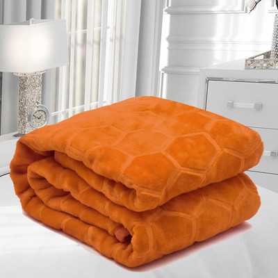 Shivam impex Solid Double Mink Blanket for  Heavy Winter(Woollen Blend, Purple)