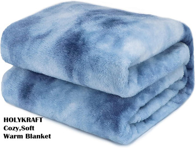 HOLYKRAFT Floral Double Mink Blanket for  Mild Winter(Polyester, Gray Tie Dye Blanket)
