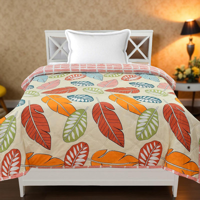 Razzai Solid Single AC Blanket for  AC Room(Microfiber, Red Leaf)