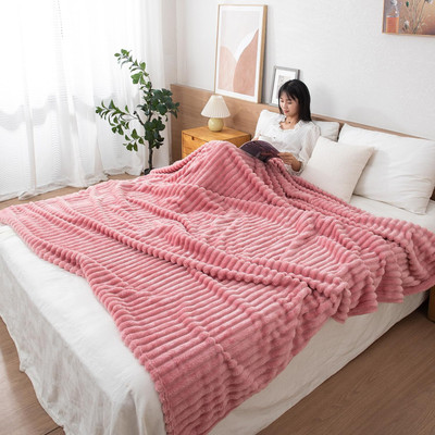 HOKiPO Solid Queen Fleece Blanket for  AC Room(Microfiber, Pink)